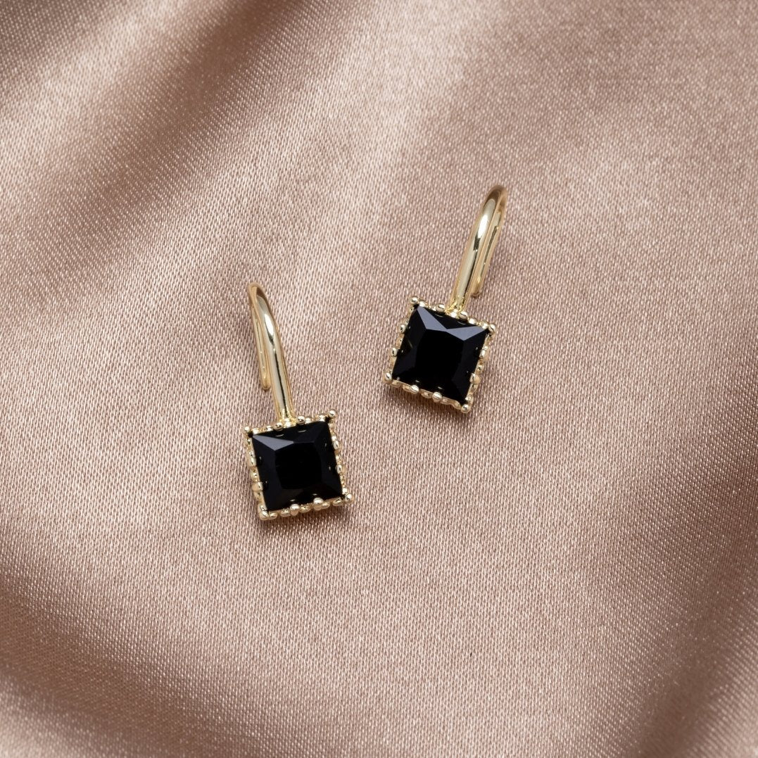 Piper Black Crystal Drop Earrings - Beautiful Earth Boutique