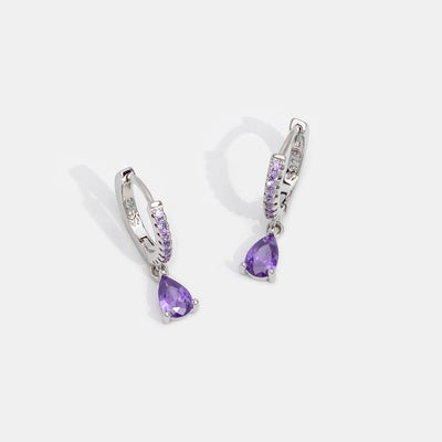 Purple Lilac Crystal Hoop Earrings - Beautiful Earth Boutique