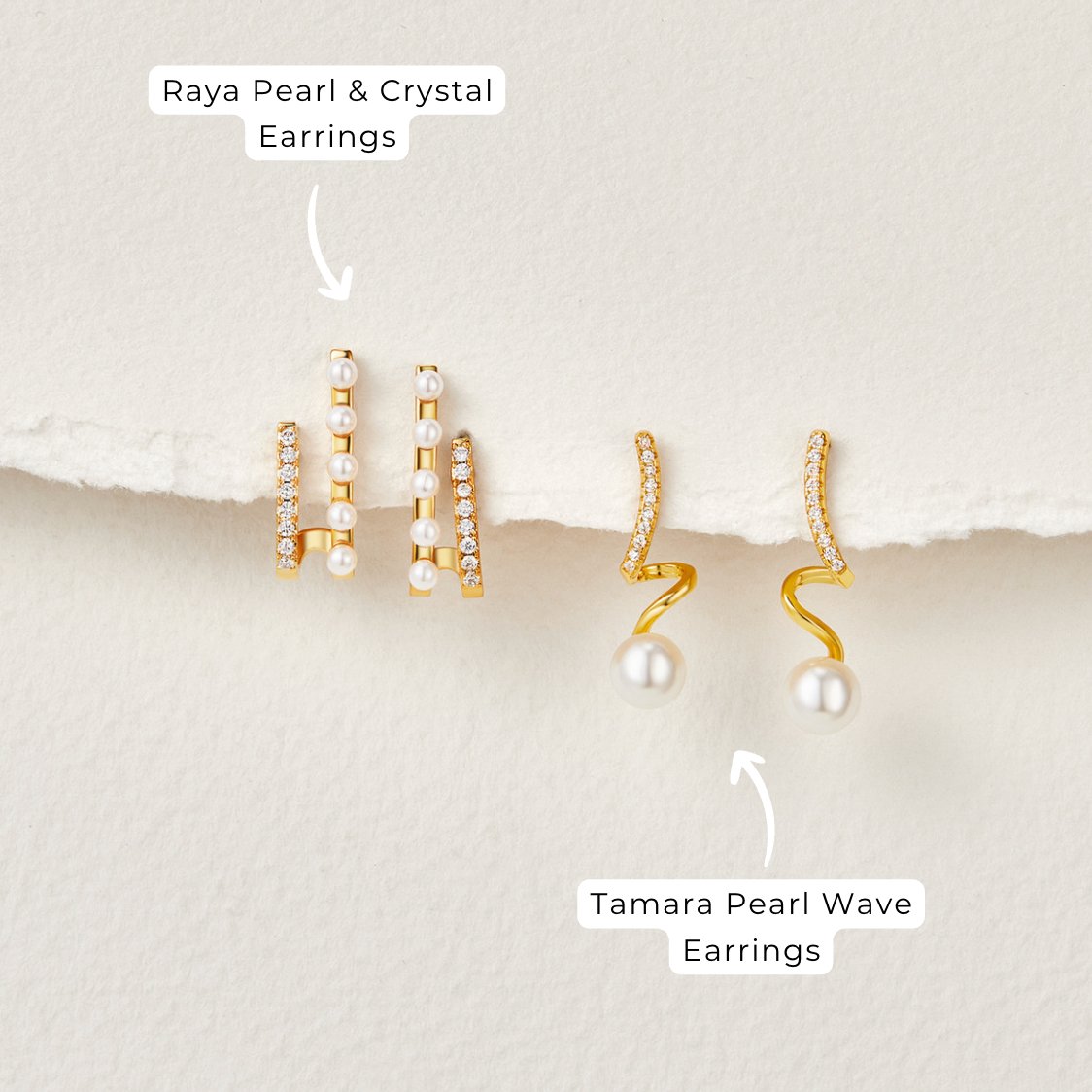 Raya Pearl & Crystal Earrings - Beautiful Earth Boutique