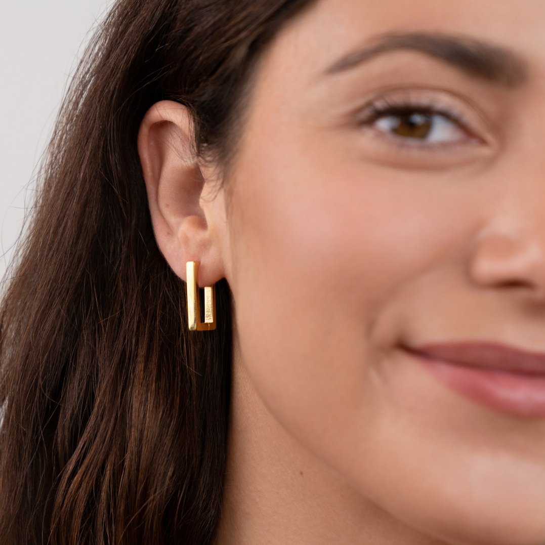 Rectangle Hoop Earrings - Beautiful Earth Boutique