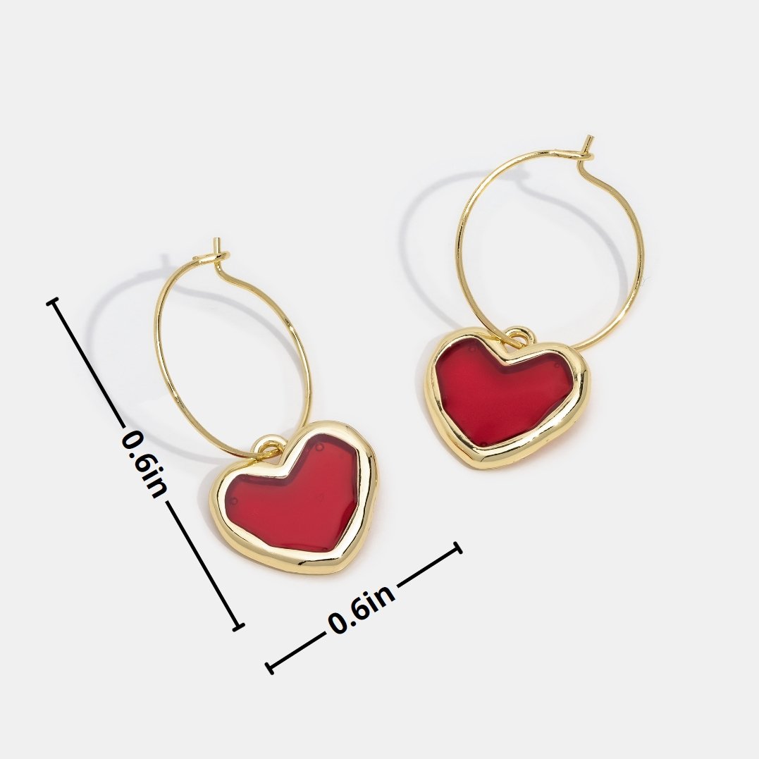Red Heart Pendant Earrings - Beautiful Earth Boutique