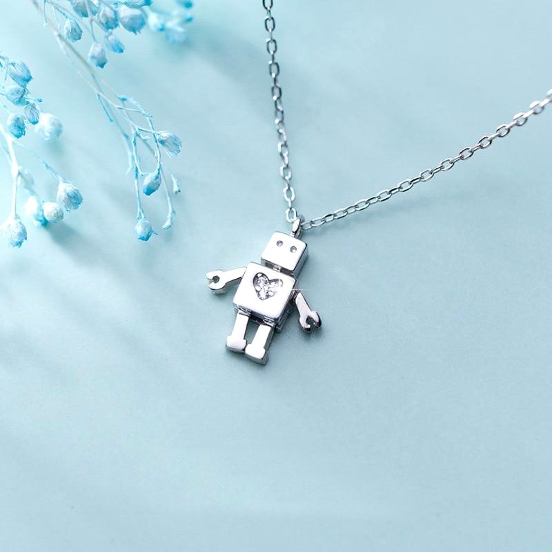 Robot 925 Sterling Silver Necklace
