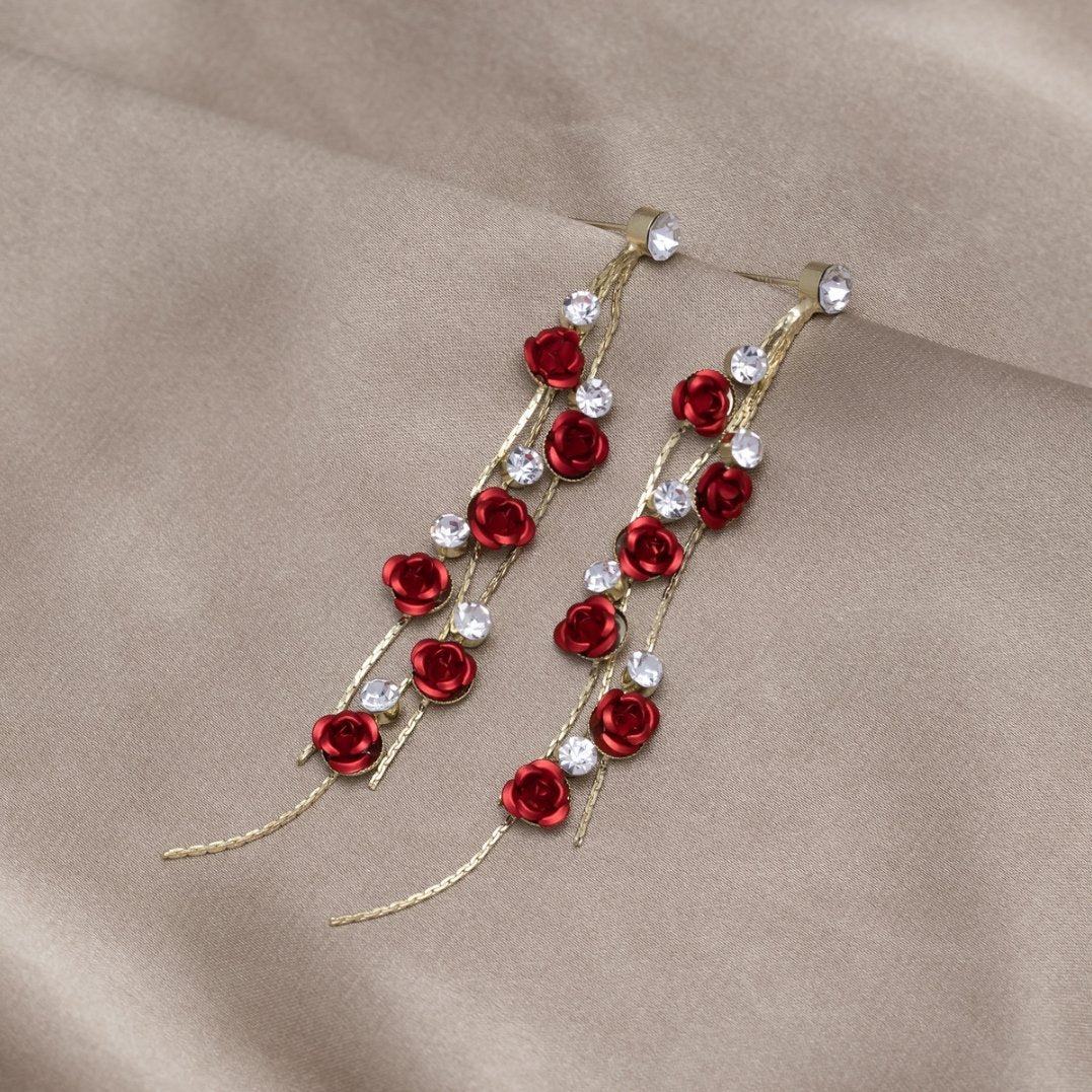 Rose Flower Drop Earrings - Beautiful Earth Boutique