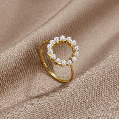Sabrina Classic Round Pearl Ring - Beautiful Earth Boutique