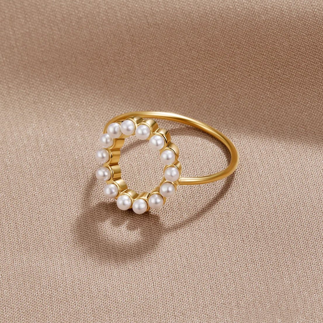 Sabrina Classic Round Pearl Ring - Beautiful Earth Boutique