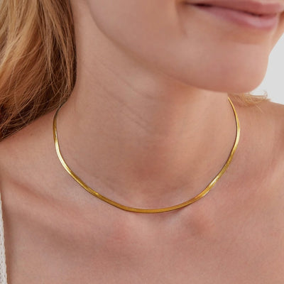 Sarya Snake Chain Gold Necklace - Beautiful Earth Boutique