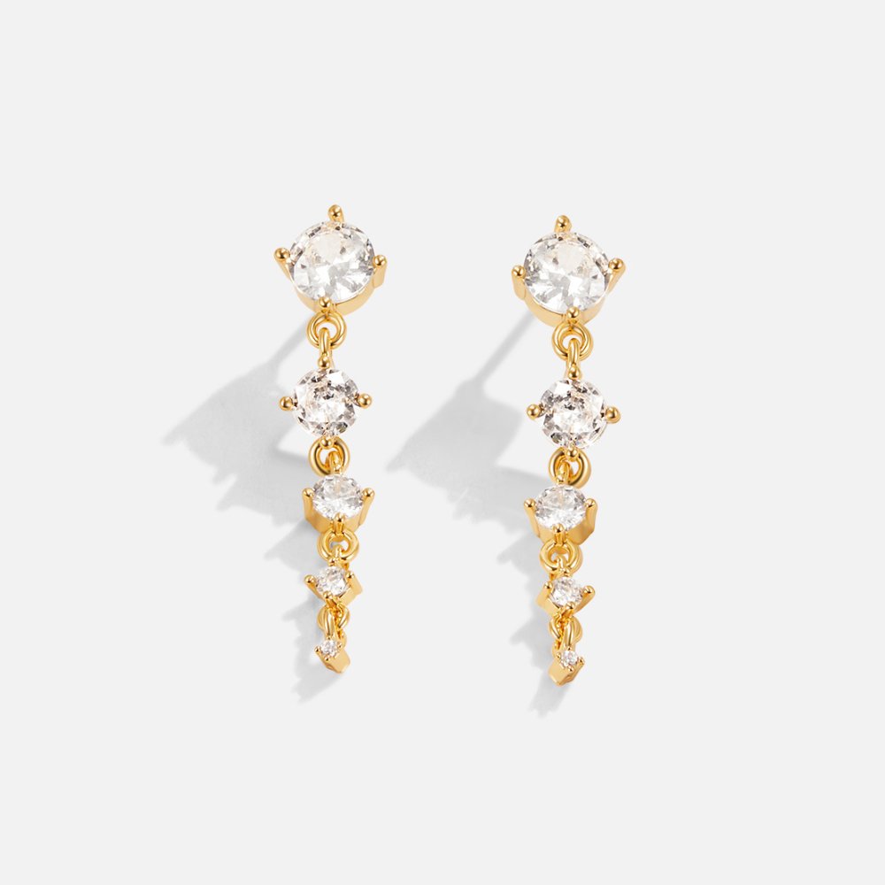 Selena Gold Crystal Drop Earrings - Beautiful Earth Boutique