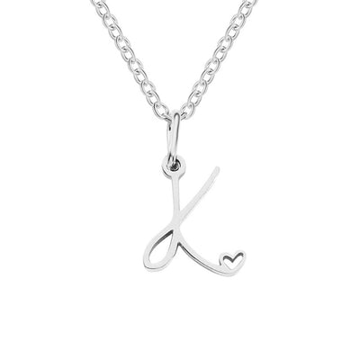 Silver Letter Heart Necklace - Beautiful Earth Boutique