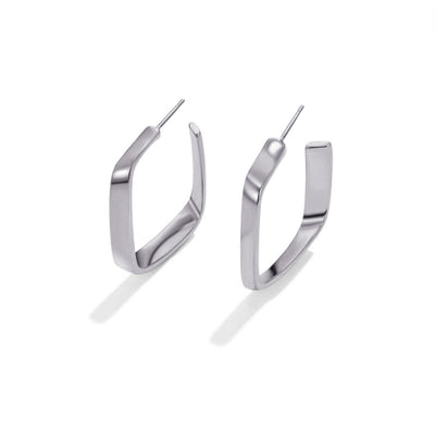 Silver Mila Geometric Hoop Earrings - Beautiful Earth Boutique
