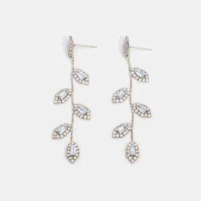 Silver Plated Crystal Vine Earrings - Beautiful Earth Boutique
