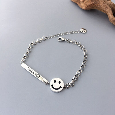Silver Smile Charm Bracelet Set