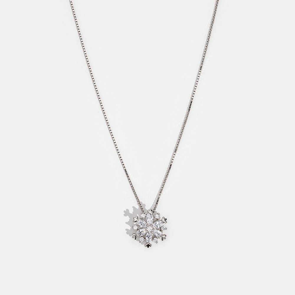 Silver Snowflake Pendant Necklace - Beautiful Earth Boutique