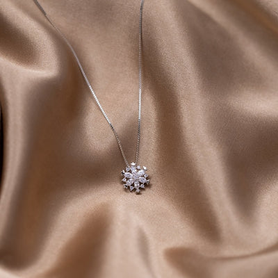 Silver Snowflake Pendant Necklace - Beautiful Earth Boutique
