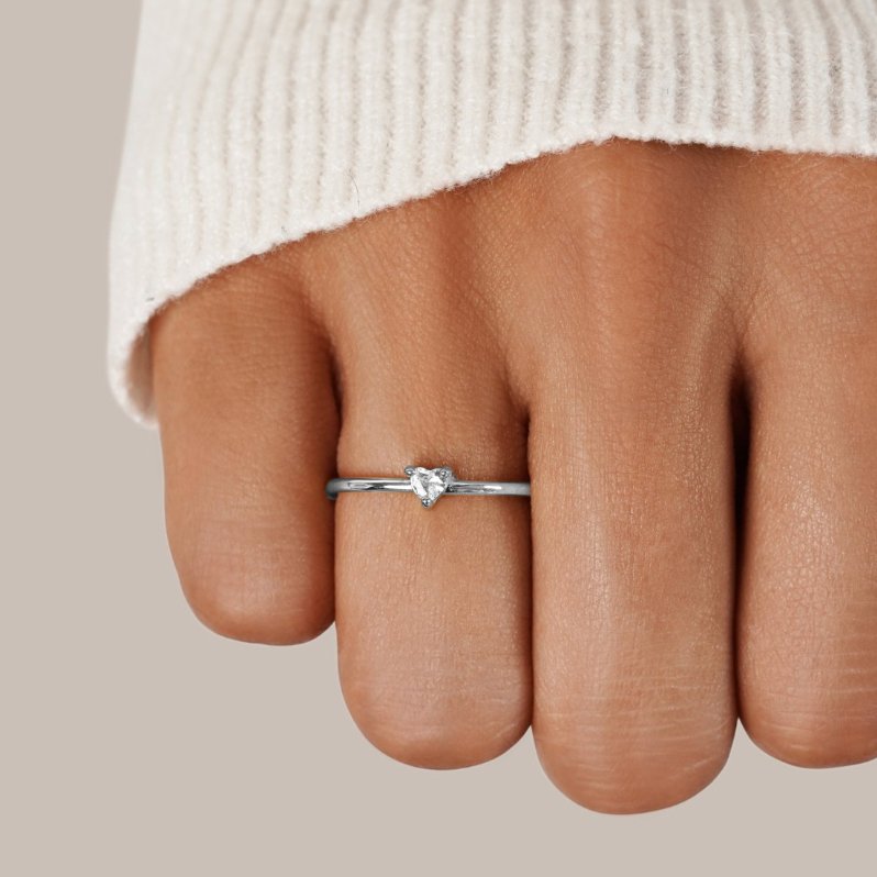 'Small Love' Crystal Heart Ring - Beautiful Earth Boutique