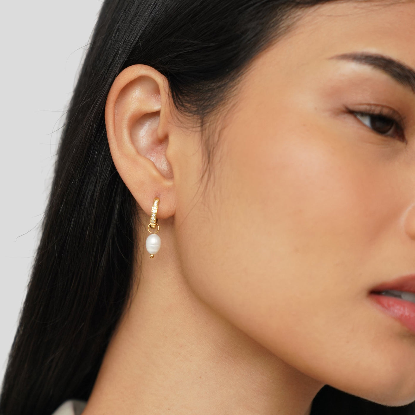 Solene Freshwater Pearl Hoop Earrings - Beautiful Earth Boutique