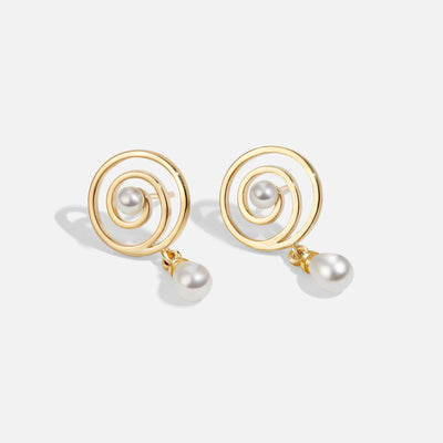 Spiral Twisted Pearl Drop Earrings - Beautiful Earth Boutique