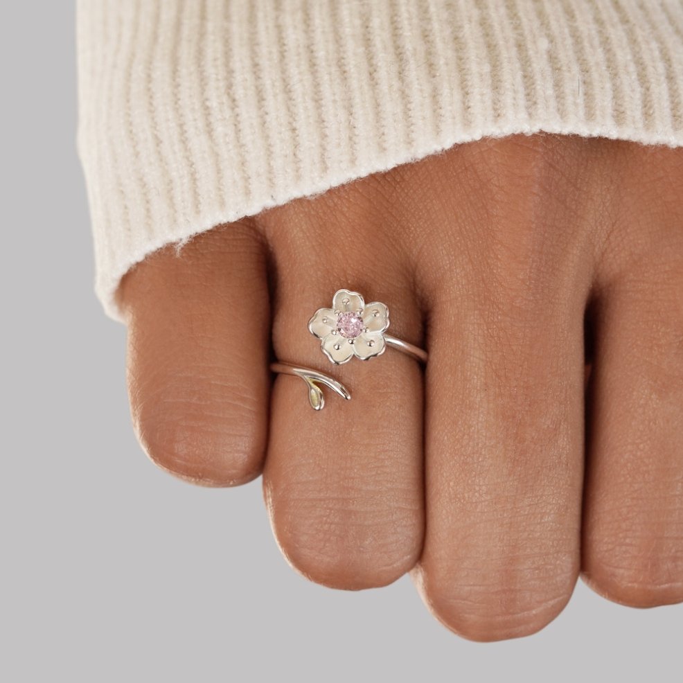 Sterling Silver Plum Blossom Ring - Beautiful Earth Boutique