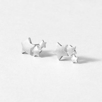 Sterling Silver Triple Star Earrings - Beautiful Earth Boutique