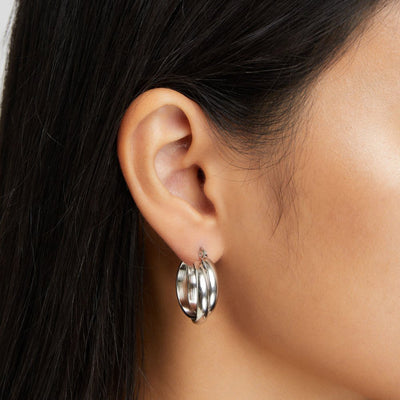 Talia Silver Hoop Earrings - Beautiful Earth Boutique