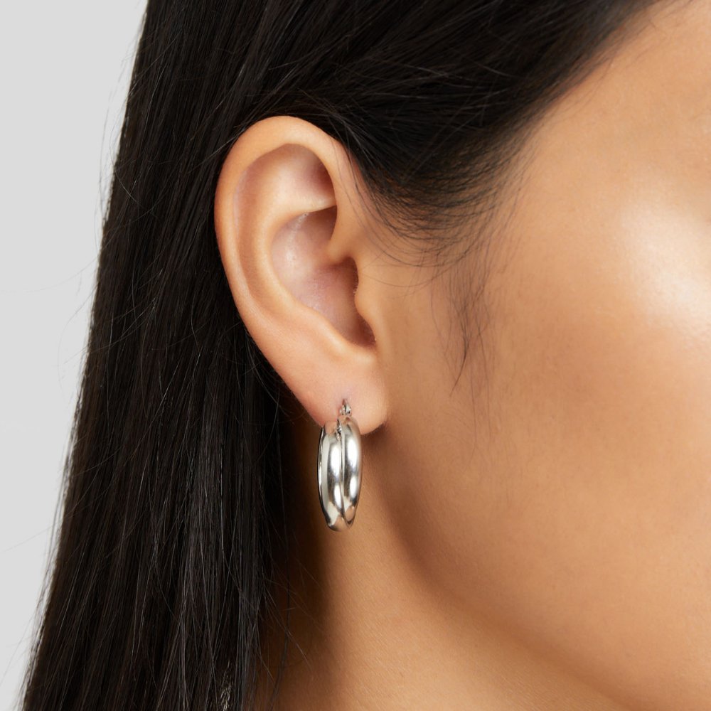 Talia Silver Hoop Earrings - Beautiful Earth Boutique