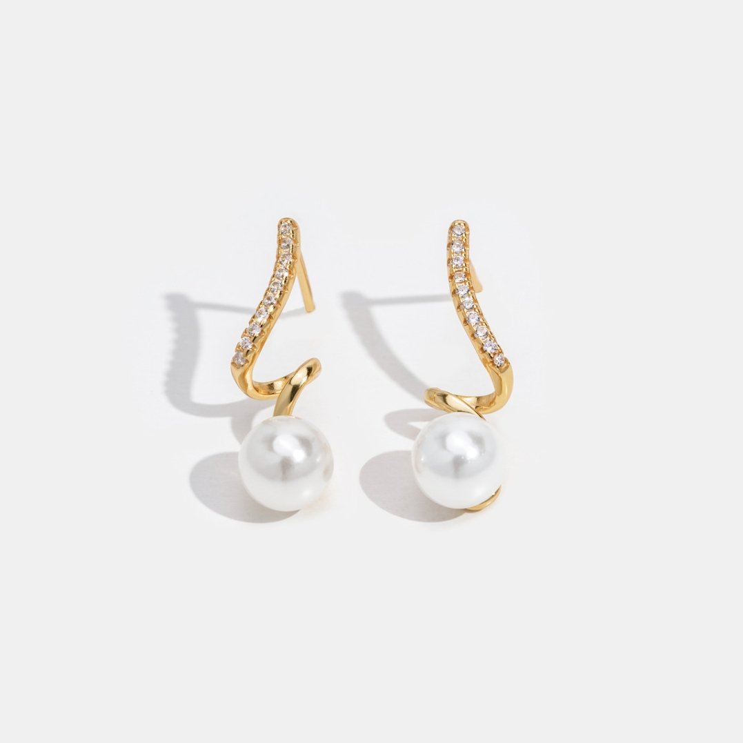 Tamara Pearl Wave Earrings – Beautiful Earth Boutique