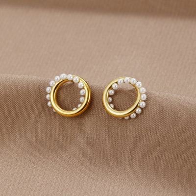 Teresa Pearl Round Earrings - Beautiful Earth Boutique