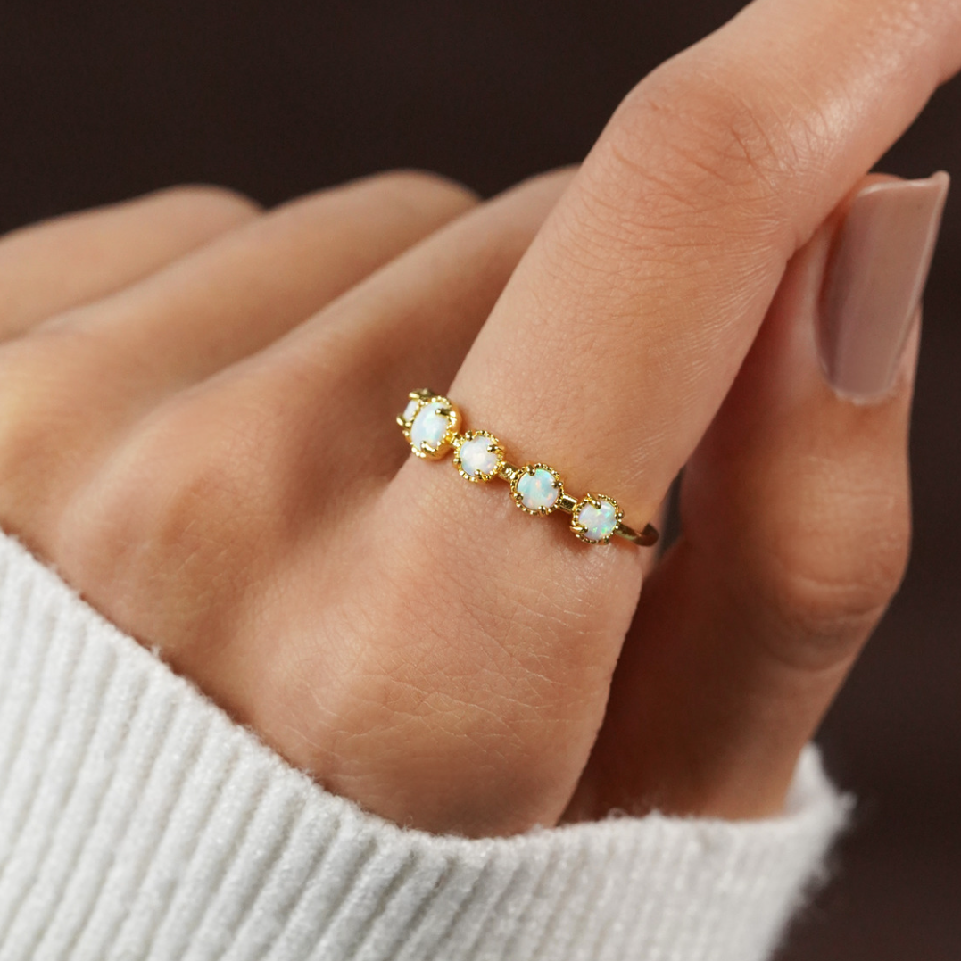 Tiffany Opal Stone Ring US 7