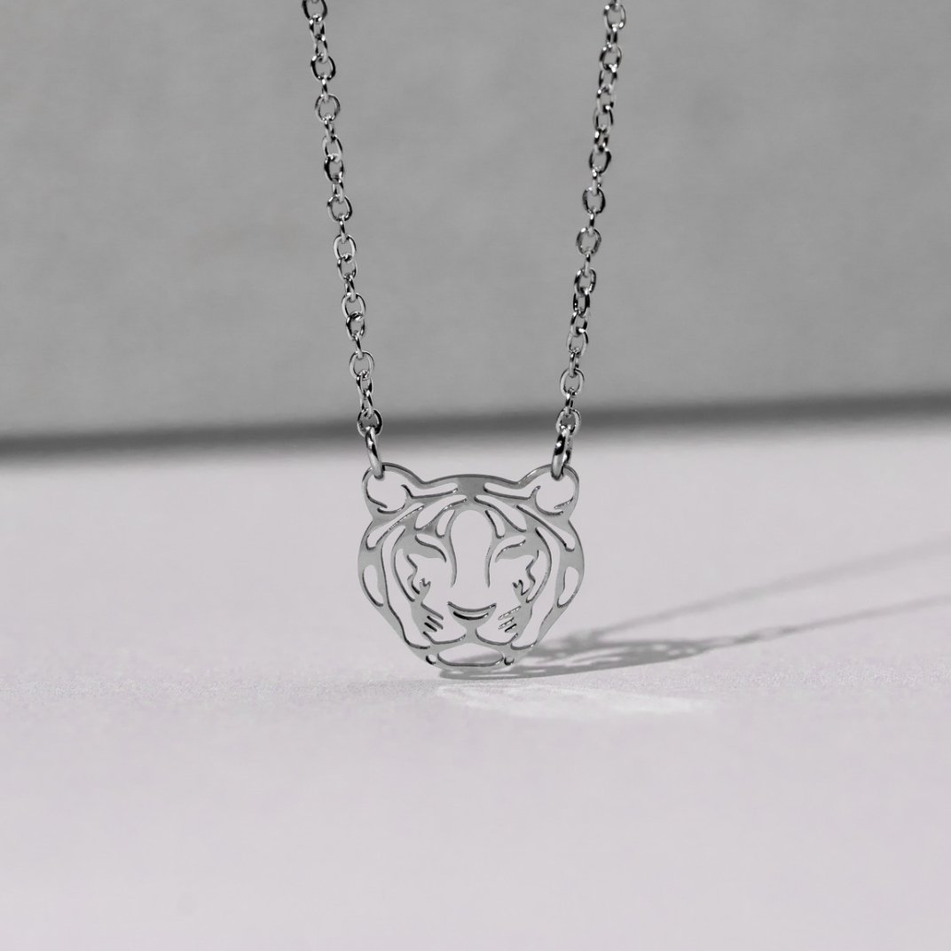 Tiger Stainless Steel Silver Necklace - Beautiful Earth Boutique