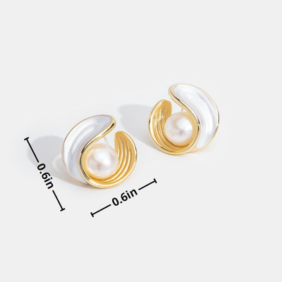 Timeless Pearl Wave Earrings - Beautiful Earth Boutique