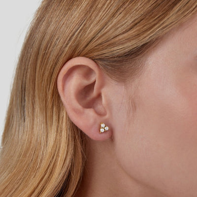 Trio Pearl Stud Earrings - Beautiful Earth Boutique