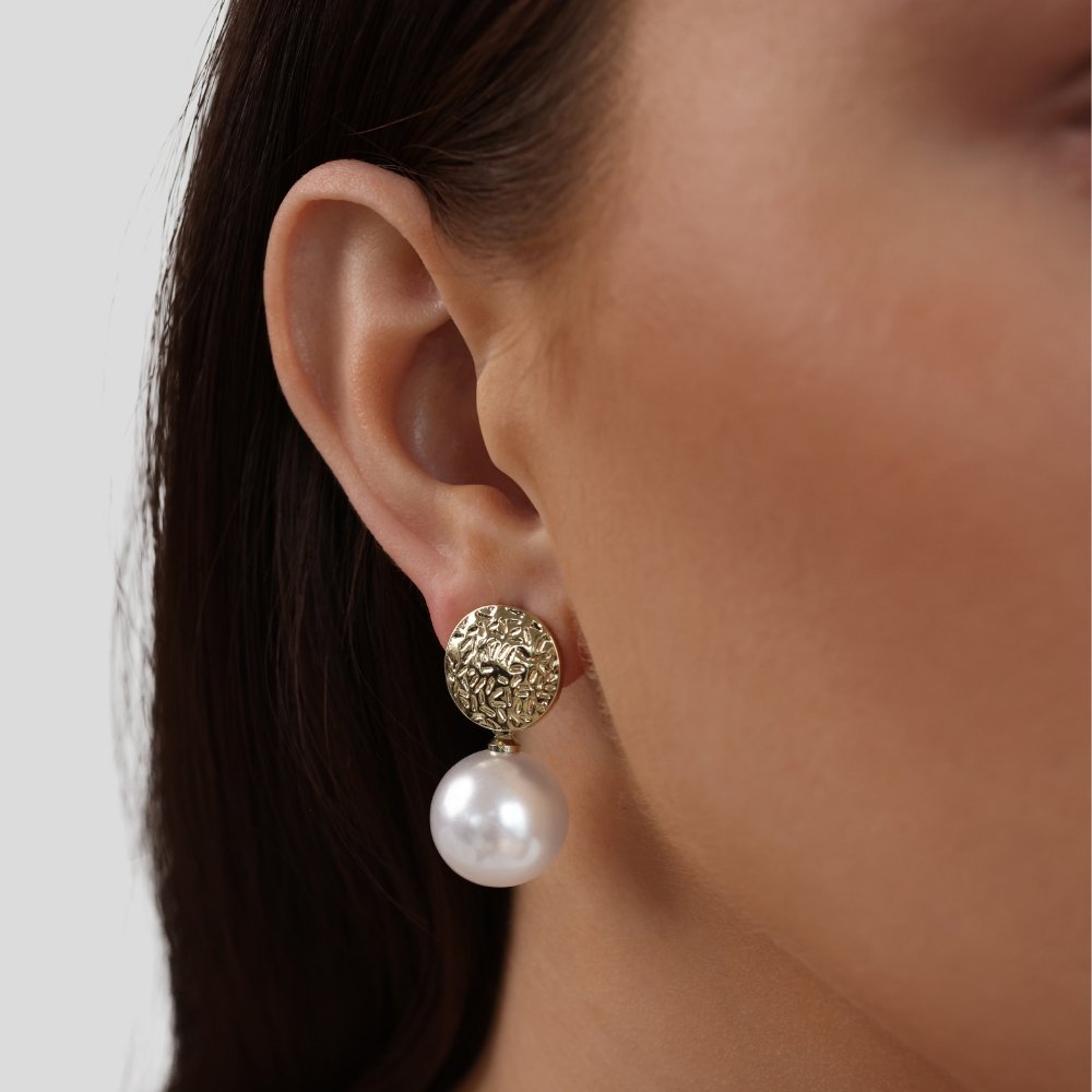 White Ava Pearl Drop Earrings - Beautiful Earth Boutique