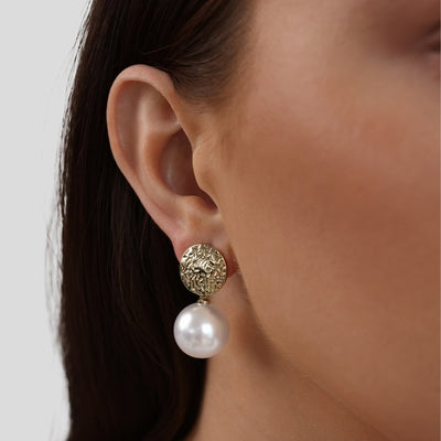 White Ava Pearl Drop Earrings - Beautiful Earth Boutique