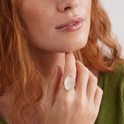 White Crystal Ring - Beautiful Earth Boutique