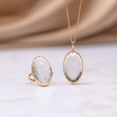 White Crystal Ring & Necklace Set - Beautiful Earth Boutique