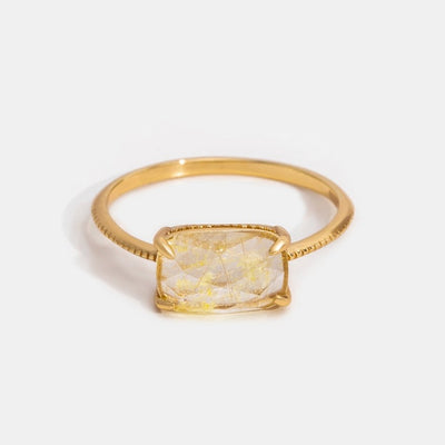 Yellow Quartz Crystal Ring - Beautiful Earth Boutique
